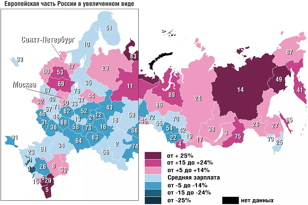 Средняя зарплата слесаря по регионам России
