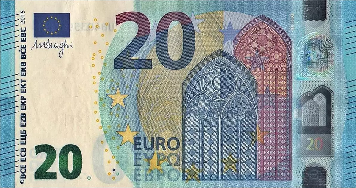 Купюра номиналом 20 евро