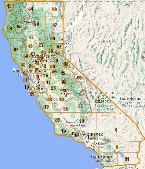 Инфографика: Средняя стоимость земли в Калифорнии по округам