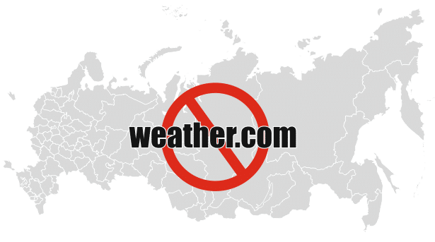 Иллюстрация: блокировка weather.com в РФ